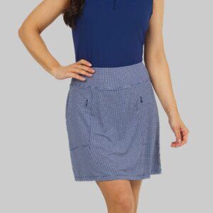 Ibkul Mini Check Print Skort Navy/White Tennis Pickleball Golf Skirt Size Medium